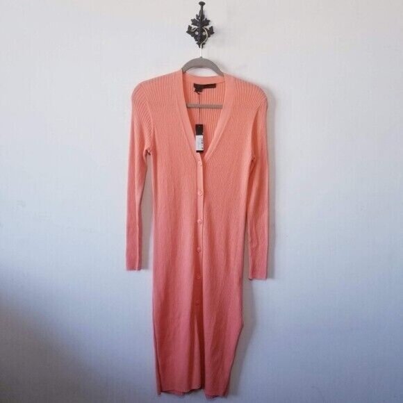 NWT 360 Cashmere Maxi Sweater Dress Size S Button Up Long Sleeve - Picture 1 of 4